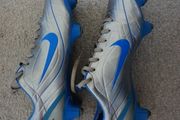 Football Boots Nike Mecurial Vapor II Sliver/Blue (2004) Size 8.5UK SG
