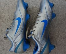 Football Boots Nike Mecurial Vapor II Sliver/Blue (2004) Size 8.5UK SG
