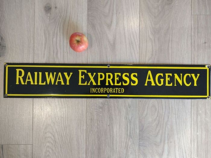 large Porcelain Metal Sign: Railway Express Agency Incorporated