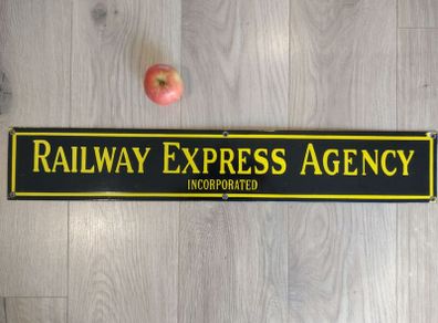 large Porcelain Metal Sign: Railway Express Agency Incorporated