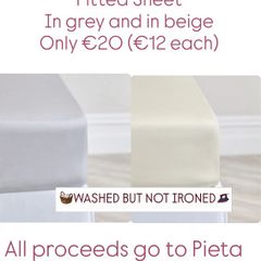 Cotton King Size Deep Fitted Sheet | Grey & Beige Available | Washed & Ready to Use