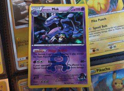 Team Aqua's Muk ! Holo Rare ! from Double Crisis Set ! 2015 ! Pokemon Card !