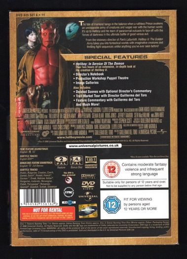 Hellboy 2 The Golden Army 2 Disc DVD Movie. Starting Ron Perlman, Selma Blair and Doug Jones