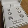 Rachel Ashwell + JJ Jewellery Sterling Silver, Cubic Zirconia earrings. Four pairs Image 2