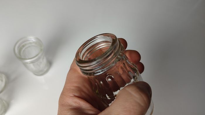 319 - Set of 4 Vintage Clear Glass Collectible Decorative Meat Paste Jars