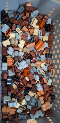 Lego Modified 1 x 2 brick with log profile