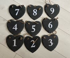 Slate table numbers