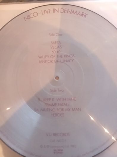 nico vinyl highly sought after by nico and vu fans this pressing plays side one on both sides despite picture disc song listing