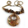 Vintage Tigers eye Necklace with Murano glass pendant Image 5