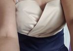 Dress beige navy firs xs,/s