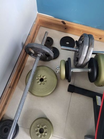 Complete Home Gym Bundle: PASYOU Bench, 20kg Dumbbell Set & Barbell.