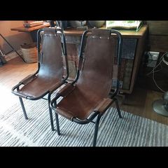 6 Leather dining room chairs