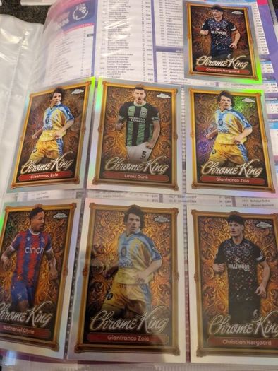 Topps Premier League Trading Cards Goal Machine Gold Lion and Chrome King