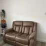 Luxury Tan & Grey Suede Recliner Sofa Set Image 6
