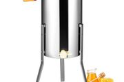Manual Honey Extractor, 2/4 Frames Honey Spinner Extractor, Stainless Steel Beekeeping Extraction, Honeycomb Drum Spinner with Lid, Apiary Centrifuge Equipment with Height Adjustable Stand