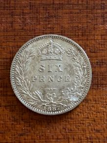 1887 Sixpence