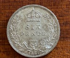 1887 Sixpence