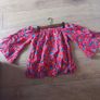 Ladies  Red Floral Bardot Image 2