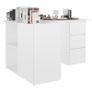 Corner Desk High Gloss White 145x100x76 cm Chipboard Image 4