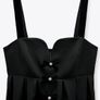 Zara strappy black dress with rhinestone buttons Image 6