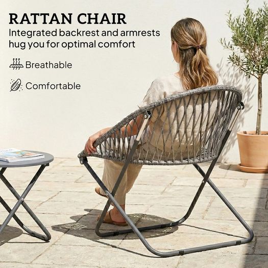 Patio Bistro Set Folding Patio Furniture Set with 2 Chairs and Table