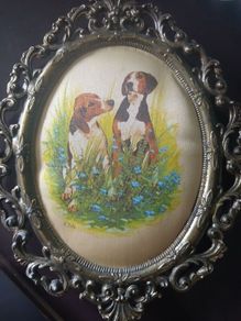 framed dog photo.