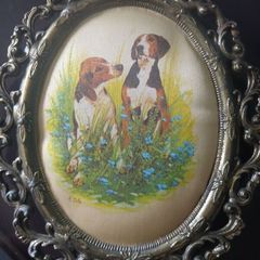 framed dog photo.