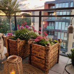 2  wooden planters