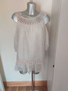 Lovely light pink cold shoulder blouse size UK14/16 EU42/44 Postage included