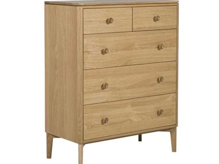 Hadley Oak Five(2+3) Drawer Chest