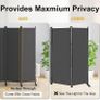 4 Panel Room Divider Folding Privacy Screen, Freestanding Room Partition with Lockable Wheels, Portable Wall Divider for Room Separation, 224 x 178cm, Grey Image 2