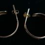 Vintage 9K Gold 375  Shiny Open End Round Hoop Earrings 1,32g Image 2