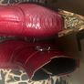 Mens Red Snakeskin Boots Pointed Toe UK 7 Image 4
