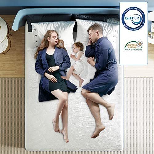 5FT King Size Memory Foam Mattress, 8 Inch with Soft Fabric, Skin-friendly Mattress, Breathable Cover, 2 Layer for More Supportive, Medium Firm-150x200x20cm