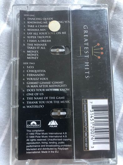 ABBA Gold Greatest Hits Cassette Album