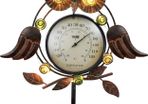 39inch/99cm Metal Owl Solar Stake Lights for Garden Ornaments, Decorative Outdoor Thermometer for Pathway Patio Lawn Yard Decoration (FREE POSTAGE)