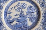A vintage blue and white Very collectible! hanging English Ironstone Pottery Ltd