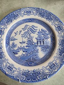 A vintage blue and white Very collectible! hanging English Ironstone Pottery Ltd