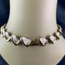 Gorgeous Vintage Gold Tone Enameled Choker Necklace Image 7