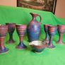 Michael Kennedy Sligo Studio Pottery Set  Large Jug + 6 Goblets + Creamer | Irish Studio Ceramics Image 2
