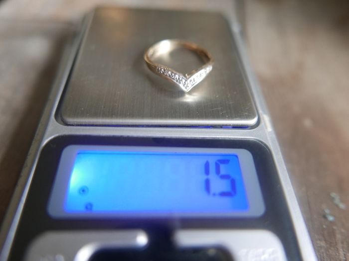 Vintage 9c Gold 375 Diamond Chevron Ring 1,5g