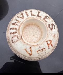 19th C. Dunville's Whiskey ceramic match strike