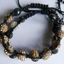 White and Black or Brown Crystal Pave Disco Ball Dia-Cut Adjustable Bracelets (15 each) Image 4