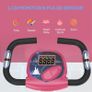 Exercise Bike Fitness Bicycle Indoor trainer Foldable 8-level Magnetic Resistance Adjustable w/LCD Monitor Pulse Sensor, Pink Image 4