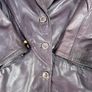 Vintage Italian Vera Pelle Leather Jacket Womens Small - Burgundy -Shoulder Pads Image 2