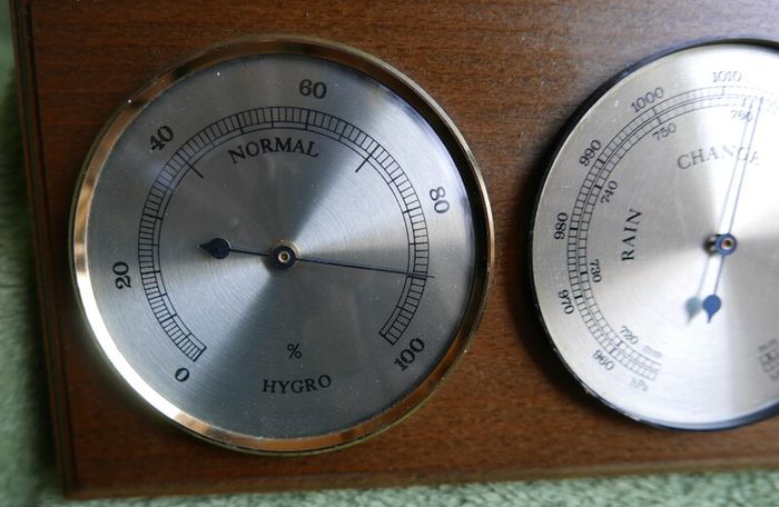Vintage Wall Hanging Thermometer & Barometer & Hygrometer (one glass is missing)