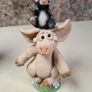Piggins by David Corbidge figurines statues Piggin lovely - dressed to kill - drunk as a skunk vintage 1999 2002 Image 5