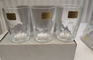 6 small Arcoroc glasses vintage