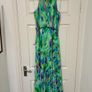 Roman Green Blurred Print Pleated Maxi Dress Image 4