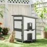 Outdoor cat house, wooden house for cats, multiple entrances, window, waterproof, 60 x 60 x 88 cm, White Image 4